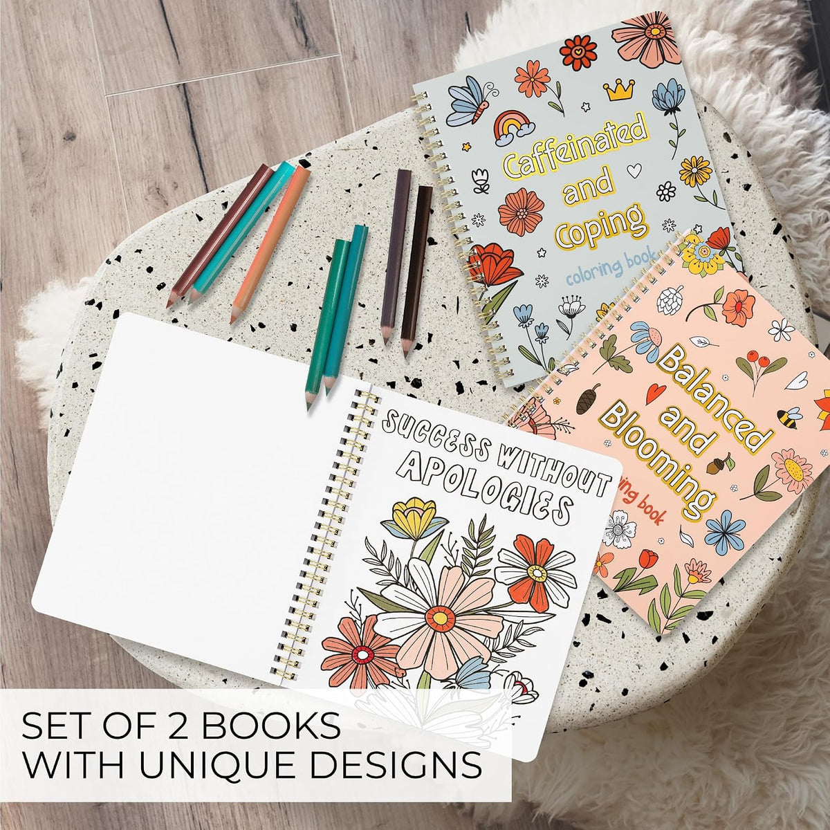 Beautiful Adult Coloring Book Set of 2 for Relaxation - Sassy and Funny