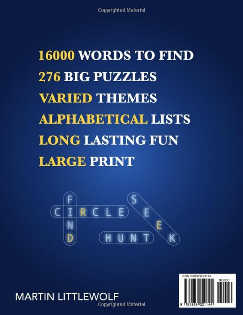 The Big Book of Word Search in Large Print: 16000 Words to Find - 276 Puzzles - for Adults, Seniors, and Teens (Large Print Puzzle Gifts for Men and Women)