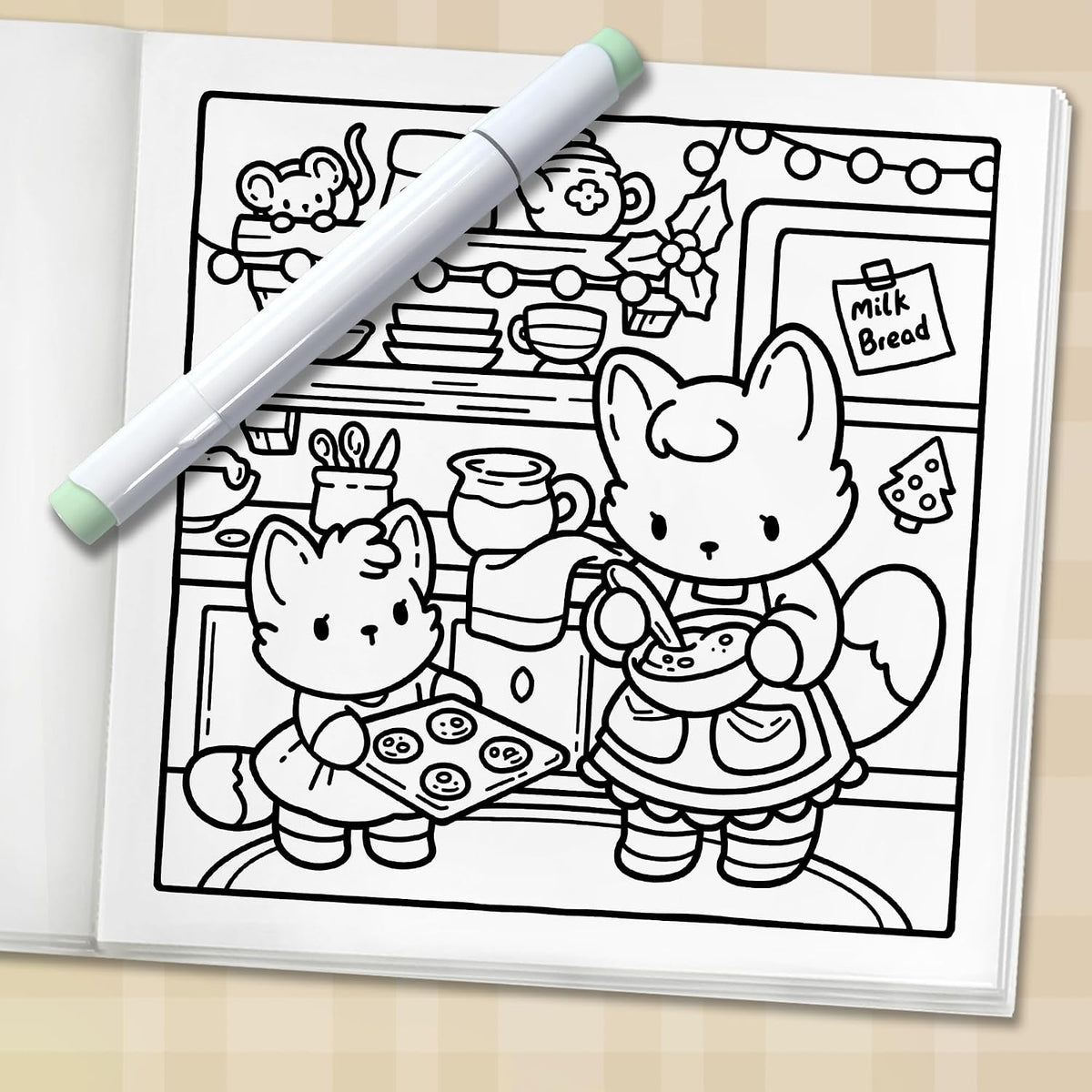 Merry Christmas: Cozy Coloring Book for Adults and Teens with Adorable Characters and Cute Holiday Scenes for Relaxation