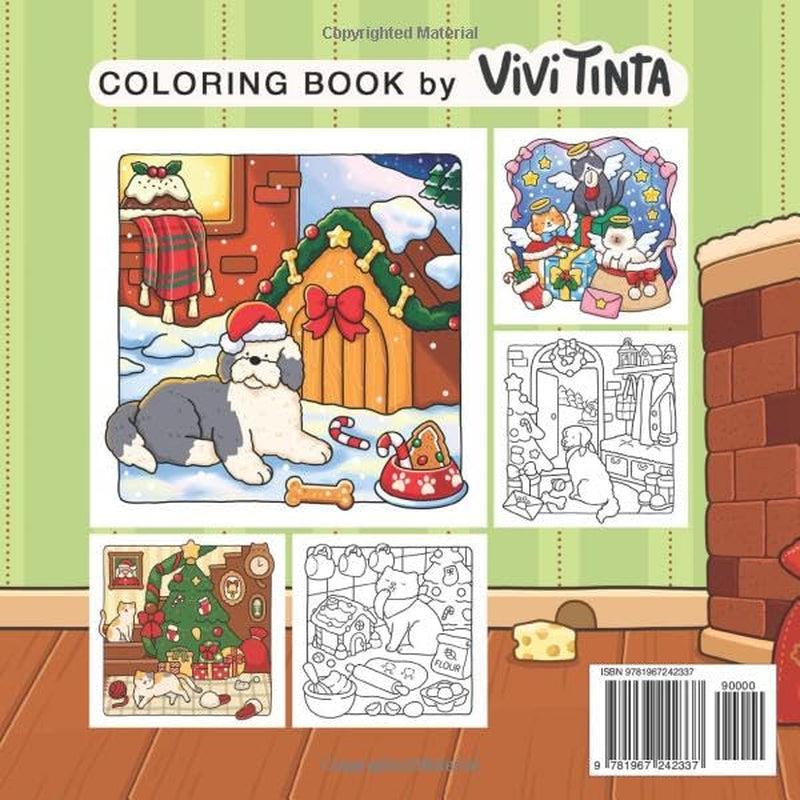 Cozy Christmas: Coloring Book for Adults & Teens with Pet Moments