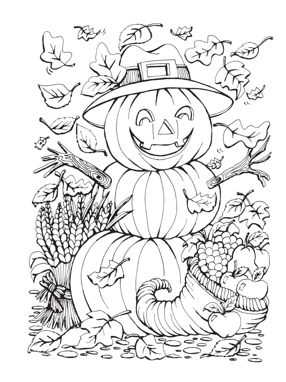 Creative Haven Autumn Scenes Coloring Book for Teens and Adults: Pumpkins, Leaves and Other Fall, Halloween, & Thanksgiving Images (Adult Coloring Books: Seasons)