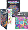 3 Pack Adult Stress Relief Coloring Book,60 Page Mandalas,Animal & Flower Patterns,Spiral Bound Women Coloring Books for Mindfulness & Relaxation for Christmas,Birthday&Holiday Party Gifts