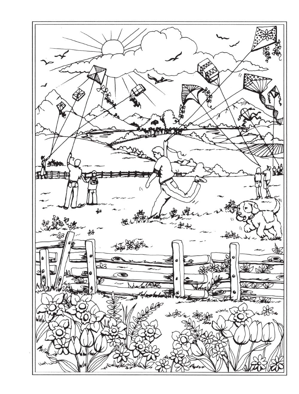 Creative Haven Spring Scenes Coloring Book (Adult Coloring Books: Seasons)