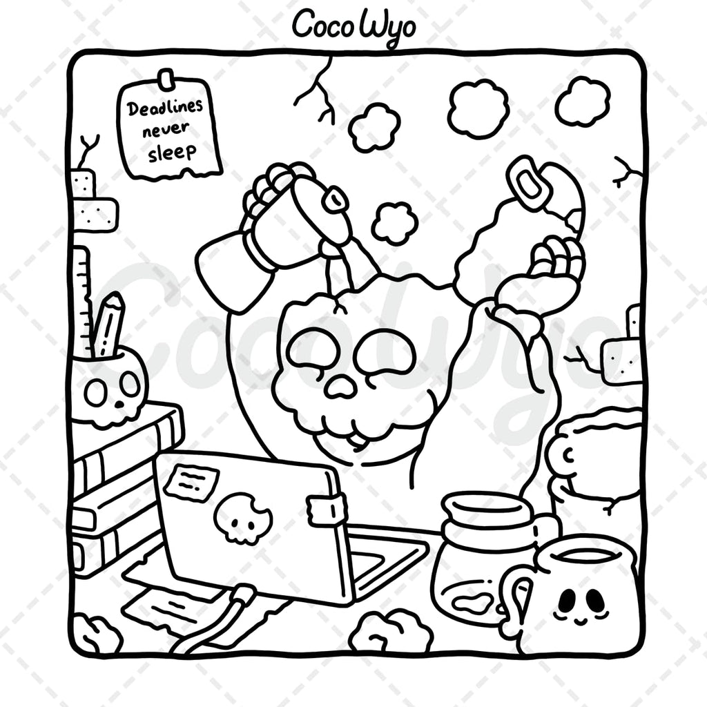 Spooky Cutie: Vol. 2 Coloring Book for Adults and Teens Featuring Lovely Creepy Creatures in Cozy Moments for Relaxation