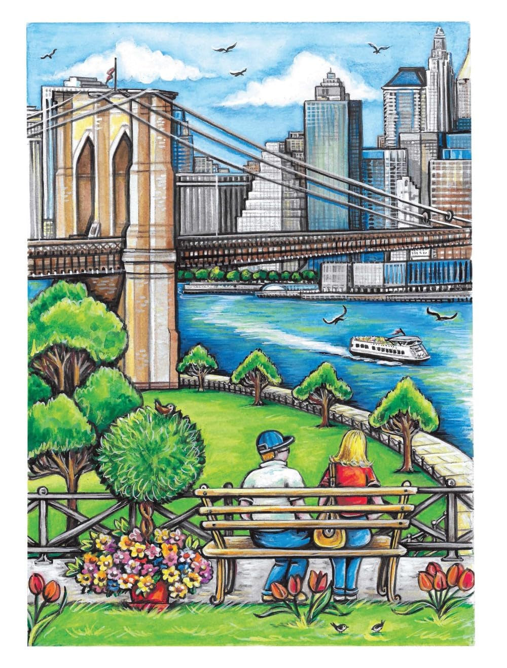 Creative Haven Wish You Were Here! Coloring Book (Adult Coloring Books: World & Travel)