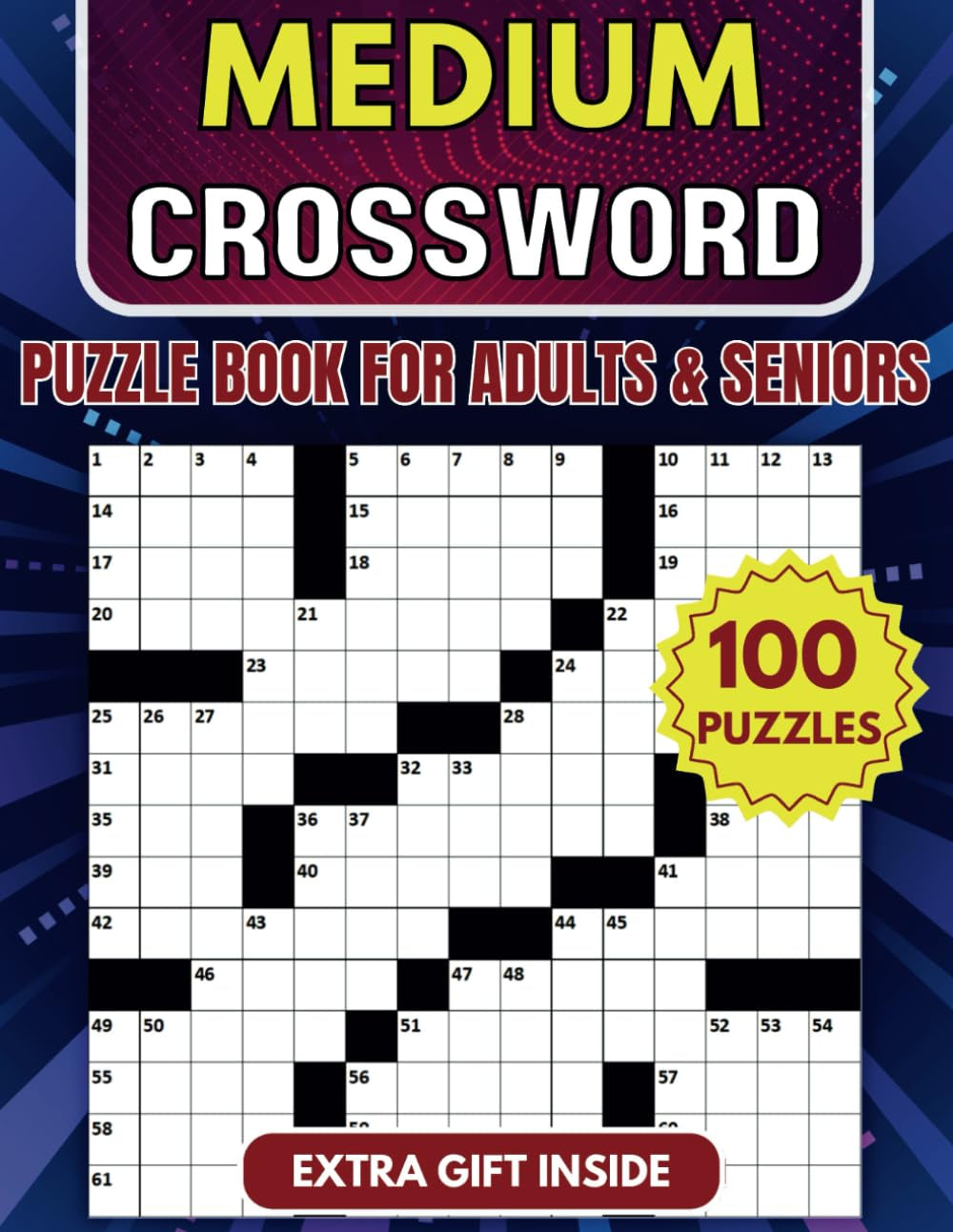 Medium Crossword Puzzle Book for Adults and Seniors - 100 Puzzles: Engaging Challenges to Boost Your Focus and Keep Your Eyes Relaxed for Hours of Fun