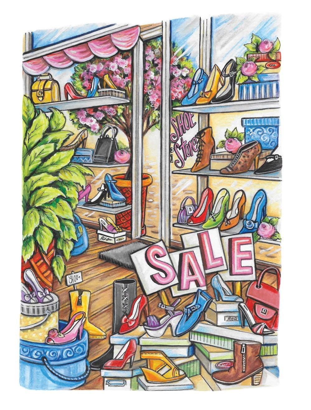 Creative Haven Main Street Coloring Book: Charming Storefronts and Cozy Town Scenes for Stress Relief and Relaxation (Adult Coloring Books: USA)