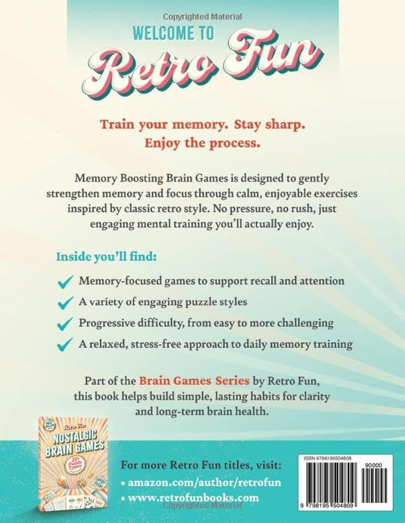 Retro Fun Memory Boosting Brain Games for Seniors & Adults: Large Print Puzzle & Activity Book to Strengthen Recall & Focus at Any Age with a Variety of Word & Visual Games