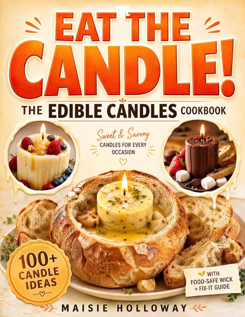 Eat the Candle! the Edible Candles Cookbook: Sweet & Savory Butter Candle Recipes, Chocolate & Cheese Centerpieces Your Guests Can Eat, Bread Bowls & Holiday Gifts + Food-Safe Wick & Fix-It Guide