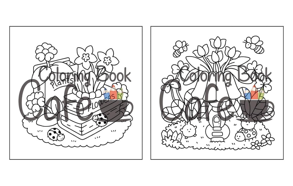 Enchanting Tiny Gardens: A Whimsical Coloring Adventure for Adults and Teens