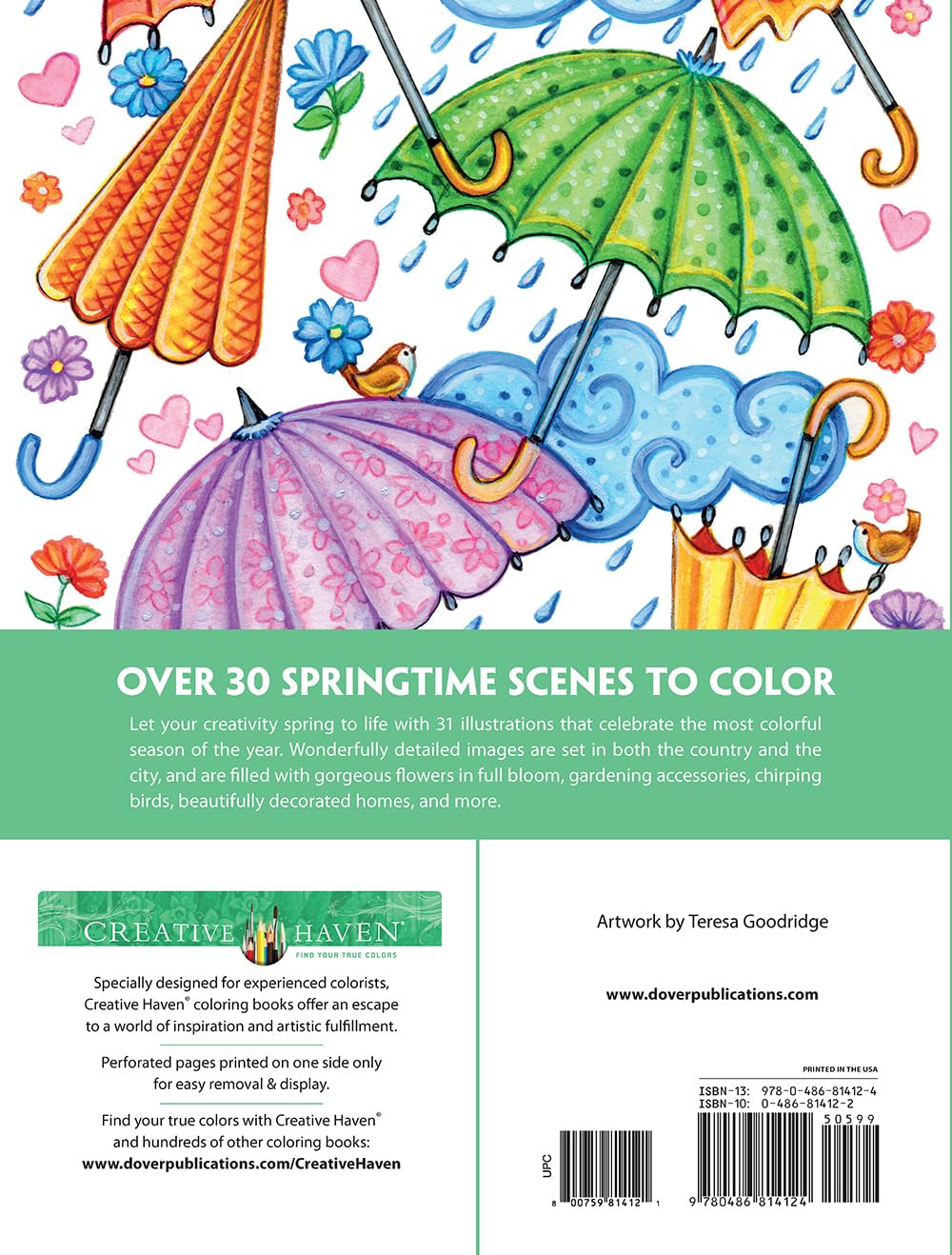 Creative Haven Spring Scenes Coloring Book (Adult Coloring Books: Seasons)