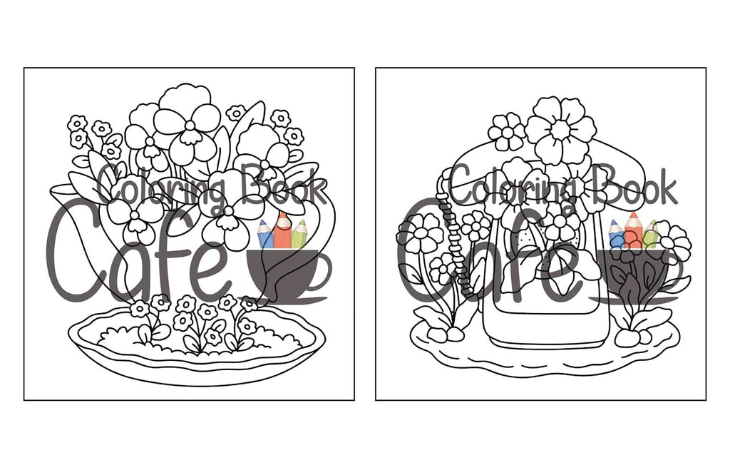 Enchanting Tiny Gardens: A Whimsical Coloring Adventure for Adults and Teens