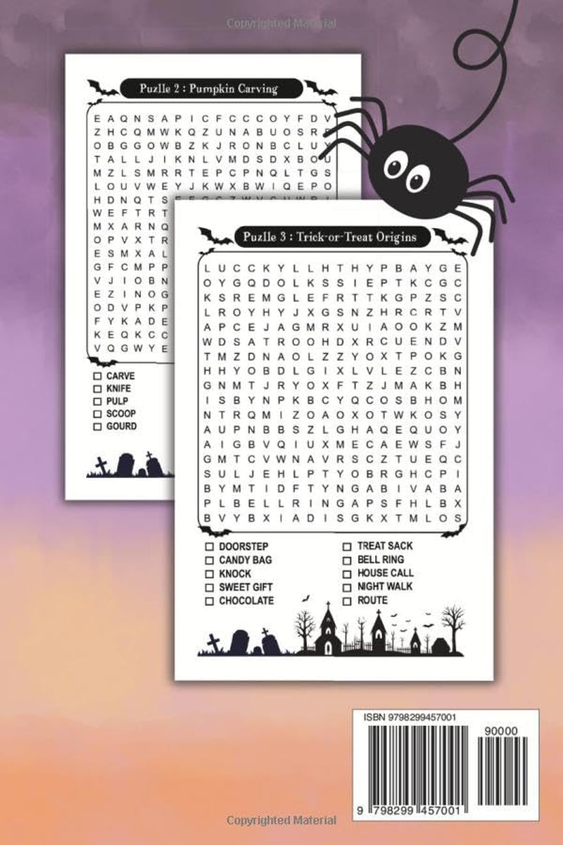 Halloween Word Search Puzzle Book for Adults & Teens: a Fun and Spooky Collection of 90 Halloween-Themed Puzzles to Celebrate the Season, Boost Brain Power, and Entertain All Ages