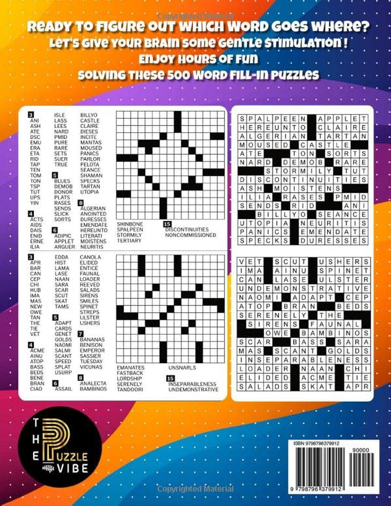 Word Fill in Puzzle Book for Adults and Teens: Fill in Puzzle Book with 500 Fill in Word Puzzles| Word Fill It in Puzzle Book for Seniors and Young Adults