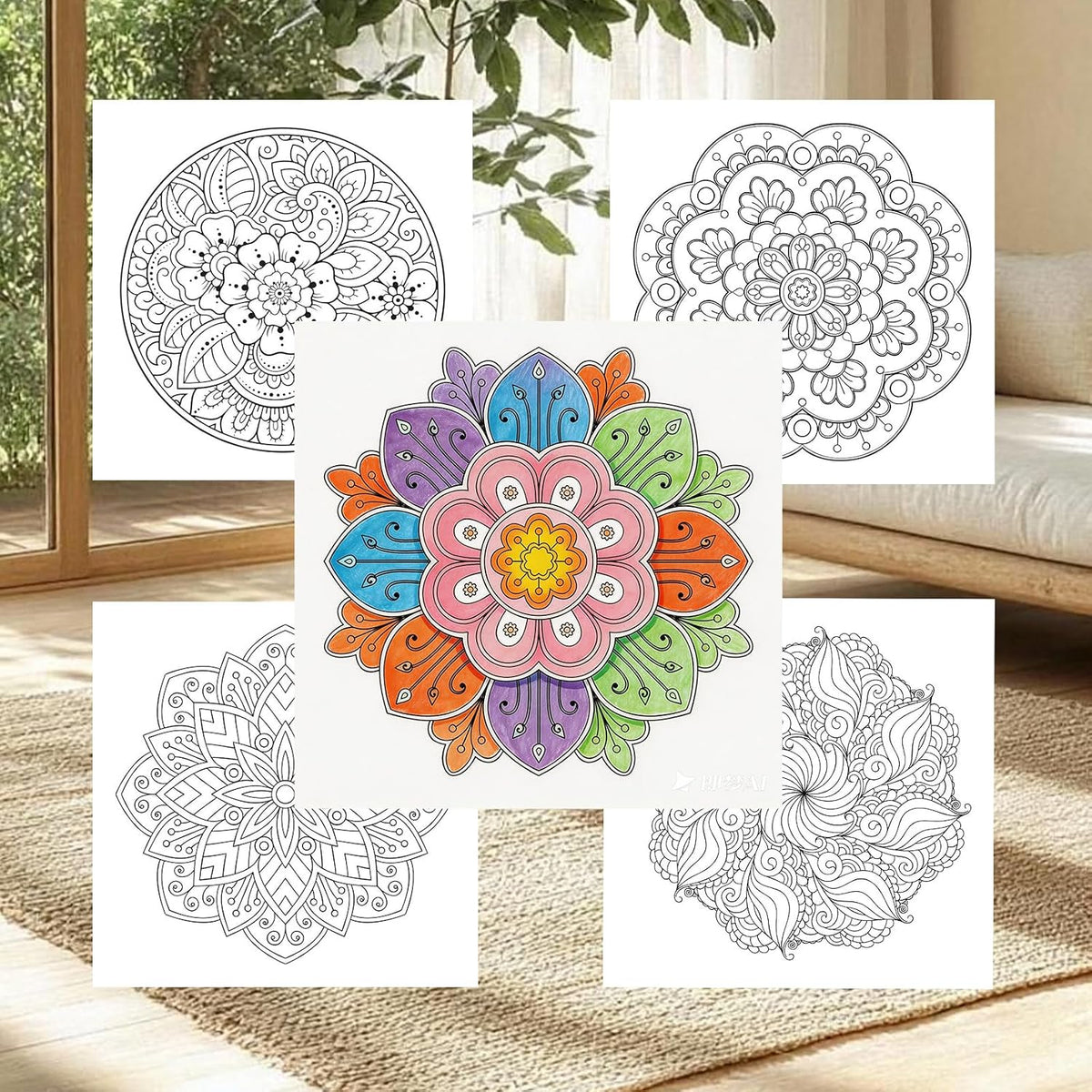 Mandala Coloring Book for Adults Spiral Bound 120GSM Thick Paper