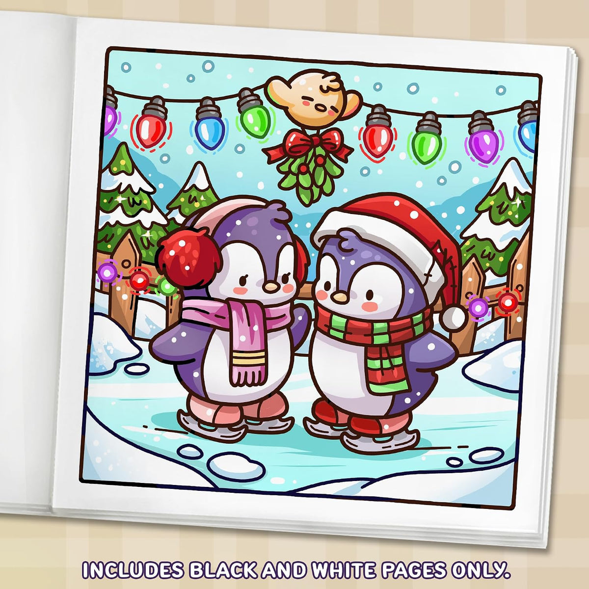 Merry Christmas: Cozy Coloring Book for Adults and Teens with Adorable Characters and Cute Holiday Scenes for Relaxation