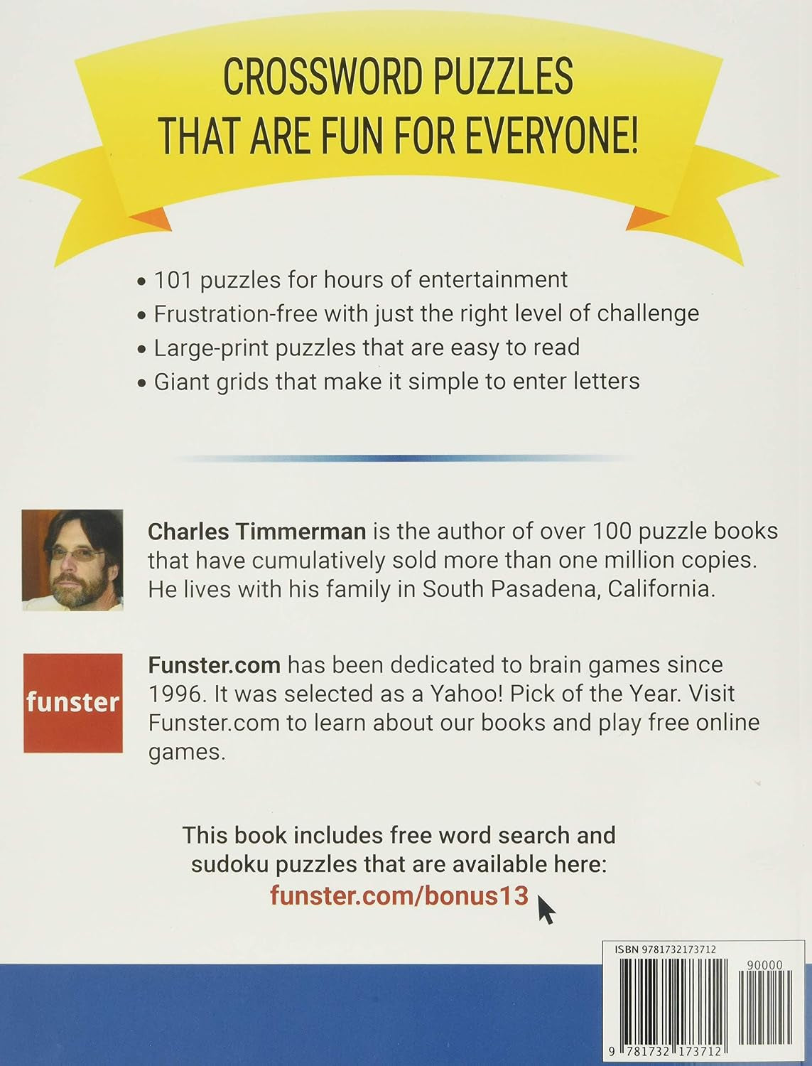 Funster Crossword Puzzle Book for Adults: 101 Large-Print Easy Puzzles