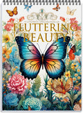 Coloring Books for Adults, 24 Spiral-Bound Single-Sided Butterfly Designs