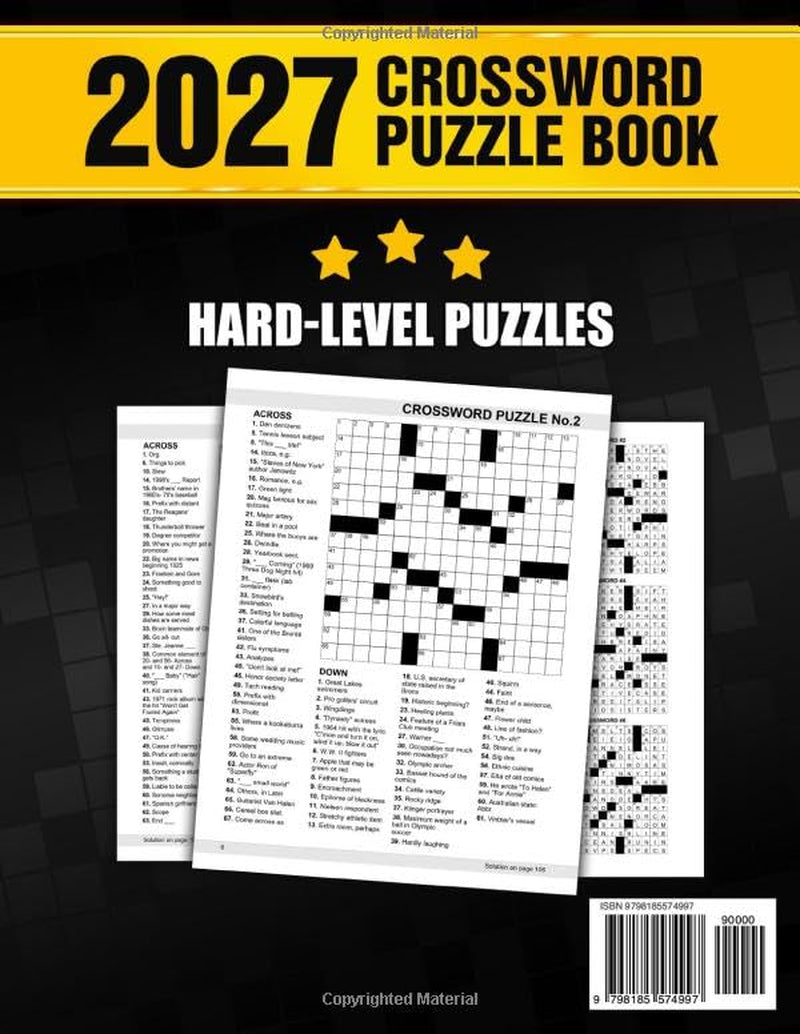 Hard Crossword Puzzle Book for Adults and Seniors with 100 Puzzles: Challenging Crossword Puzzles to Keep Your Mind Sharp and Entertained
