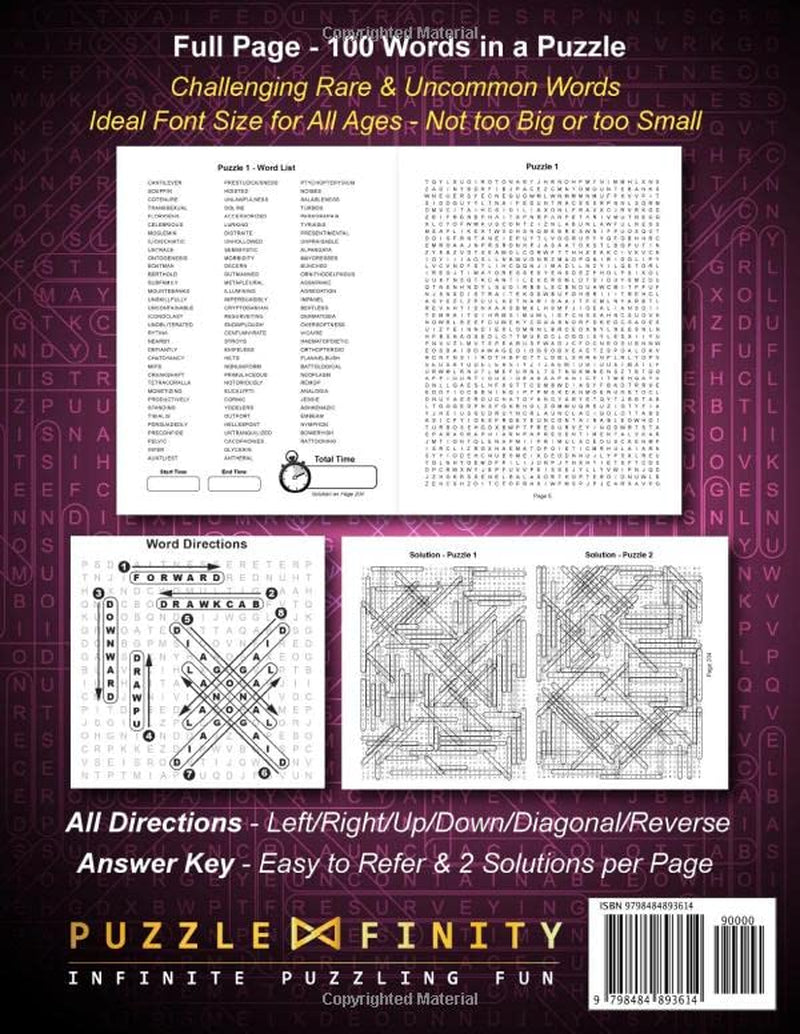Ultimate Word Search Challenge: Hard Wordsearches for Extreme Puzzle Lovers with 100 Words per Puzzle & 10,000 Rare Words - Challenging & Difficult Word Search Book for Adults & Smart Teens