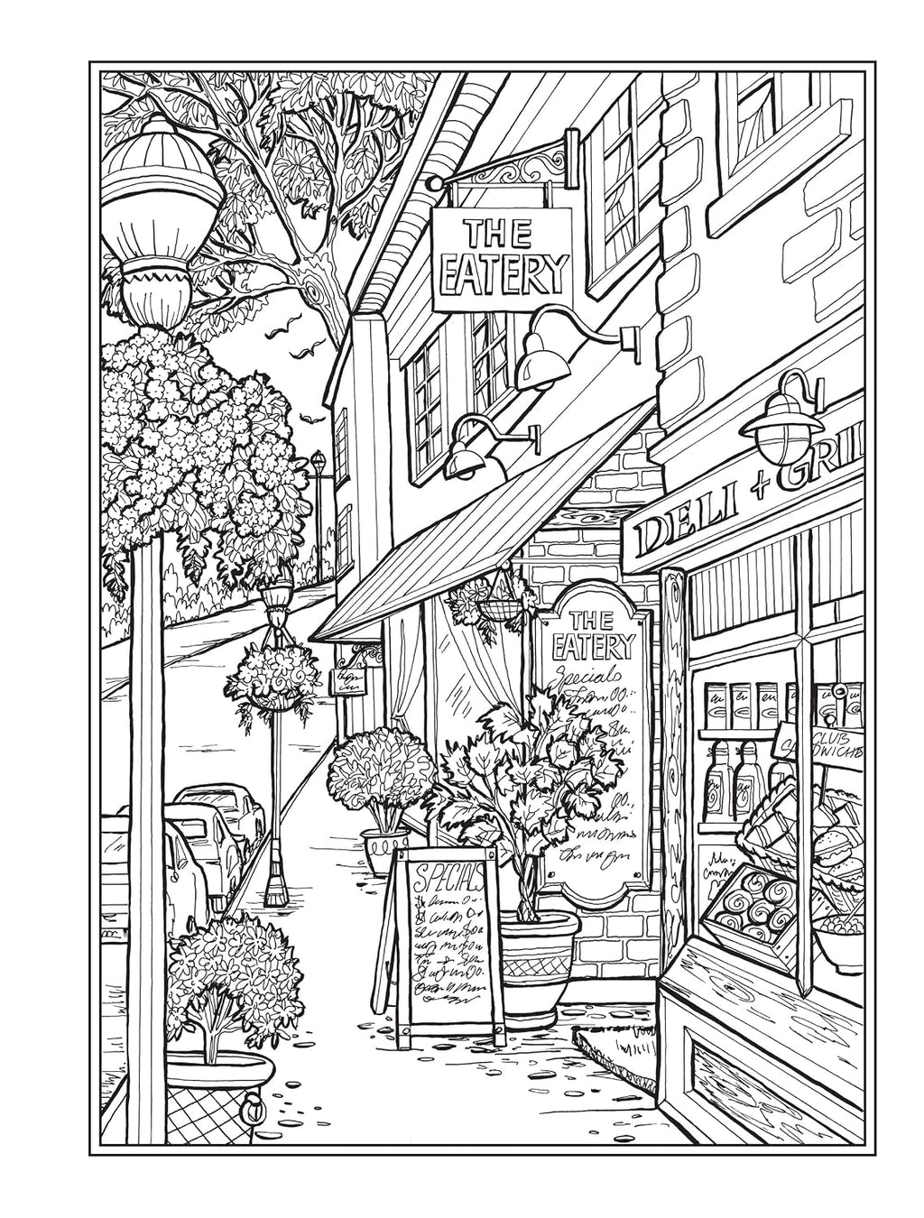 Creative Haven Main Street Coloring Book: Charming Storefronts and Cozy Town Scenes for Stress Relief and Relaxation (Adult Coloring Books: USA)
