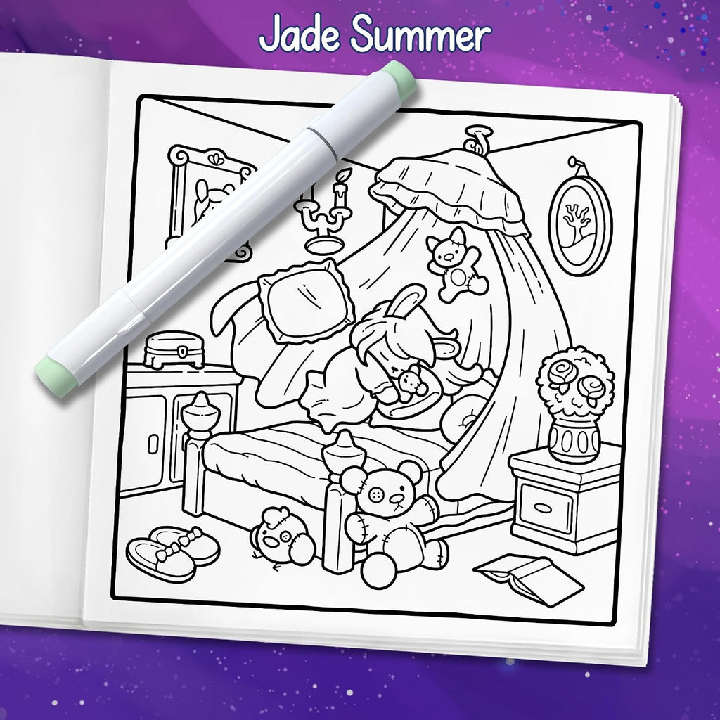 Spooky Places: Cozy Coloring Book for Adults and Teens with Cute and Creepy Hygge Scenes for Relaxation