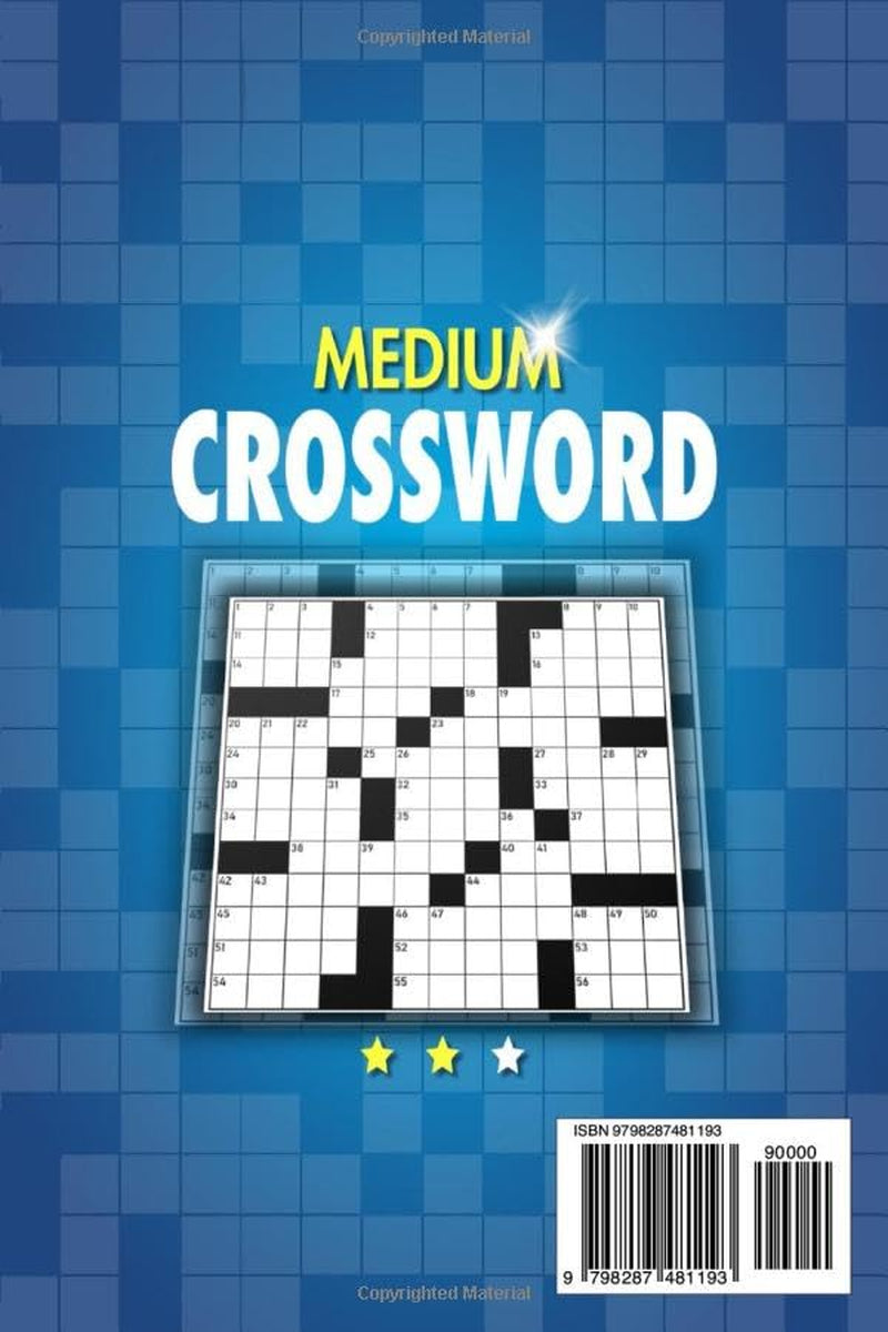 Medium Crossword Puzzle Book for Adults and Seniors: 90 Puzzles – Relaxing and Stimulating Activities for Mental Clarity and Eye-Friendly Enjoyment for Hours of Fun with Solutions