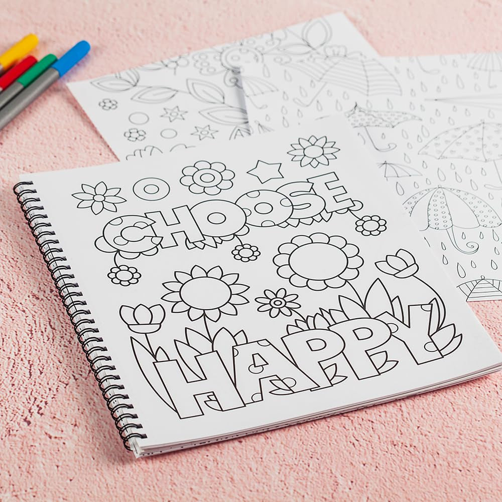 Large Print Easy Color & Frame - Stress Free: Adult Coloring Book with 31 Designs | Flowers, Mandalas & Nature | Perforated Pages, Spiral Bound | Gift for All Ages, Seniors & Beginners