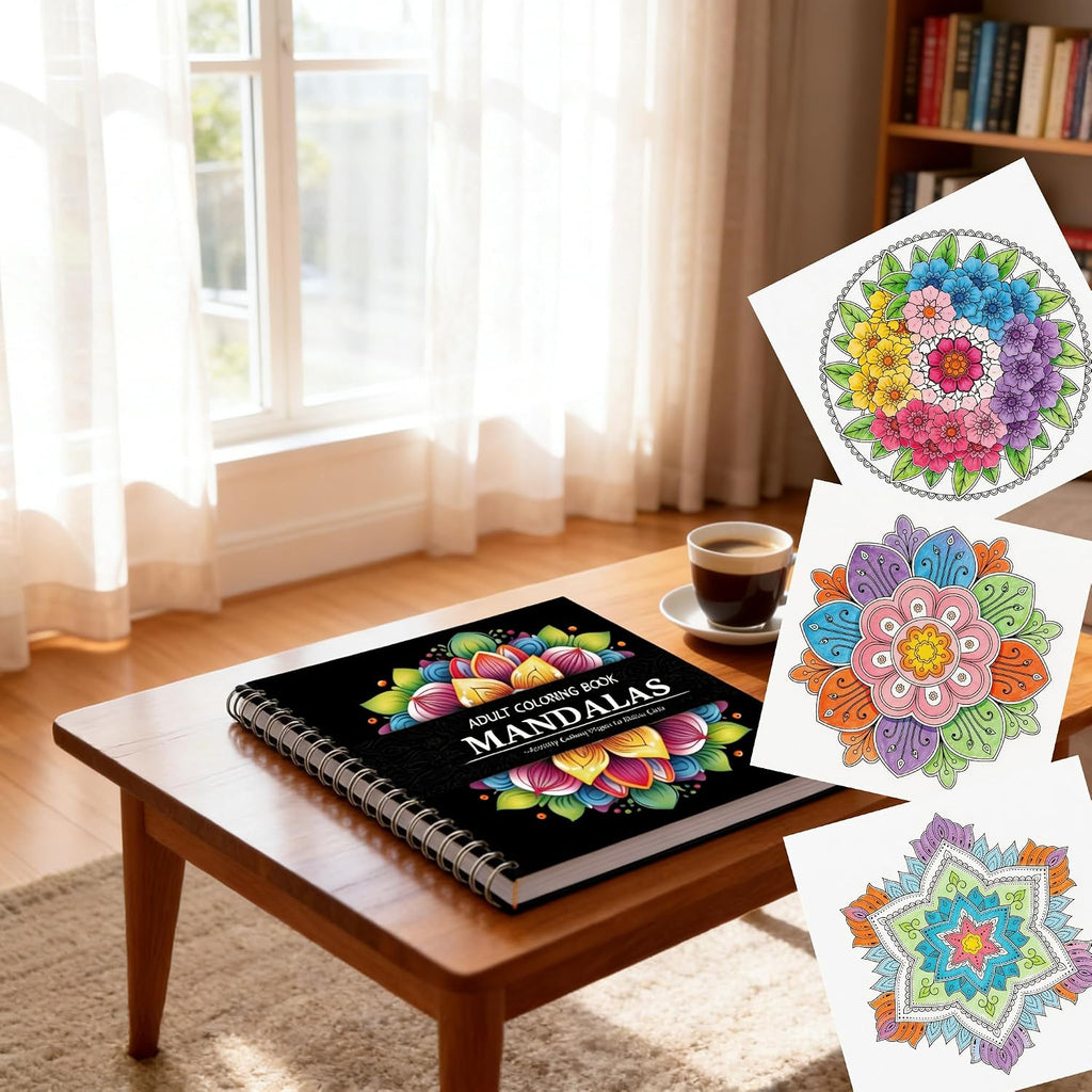 Mandala Coloring Book for Adults Spiral Bound 120GSM Thick Paper
