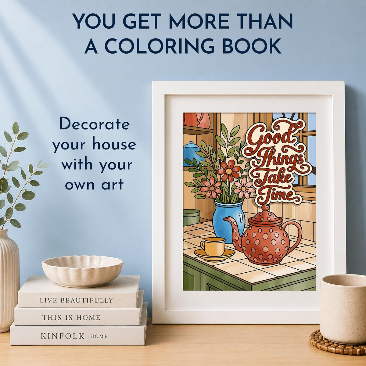 Adult Coloring Book for Women with 24 Markers, Spiral-Bound Stress Relief