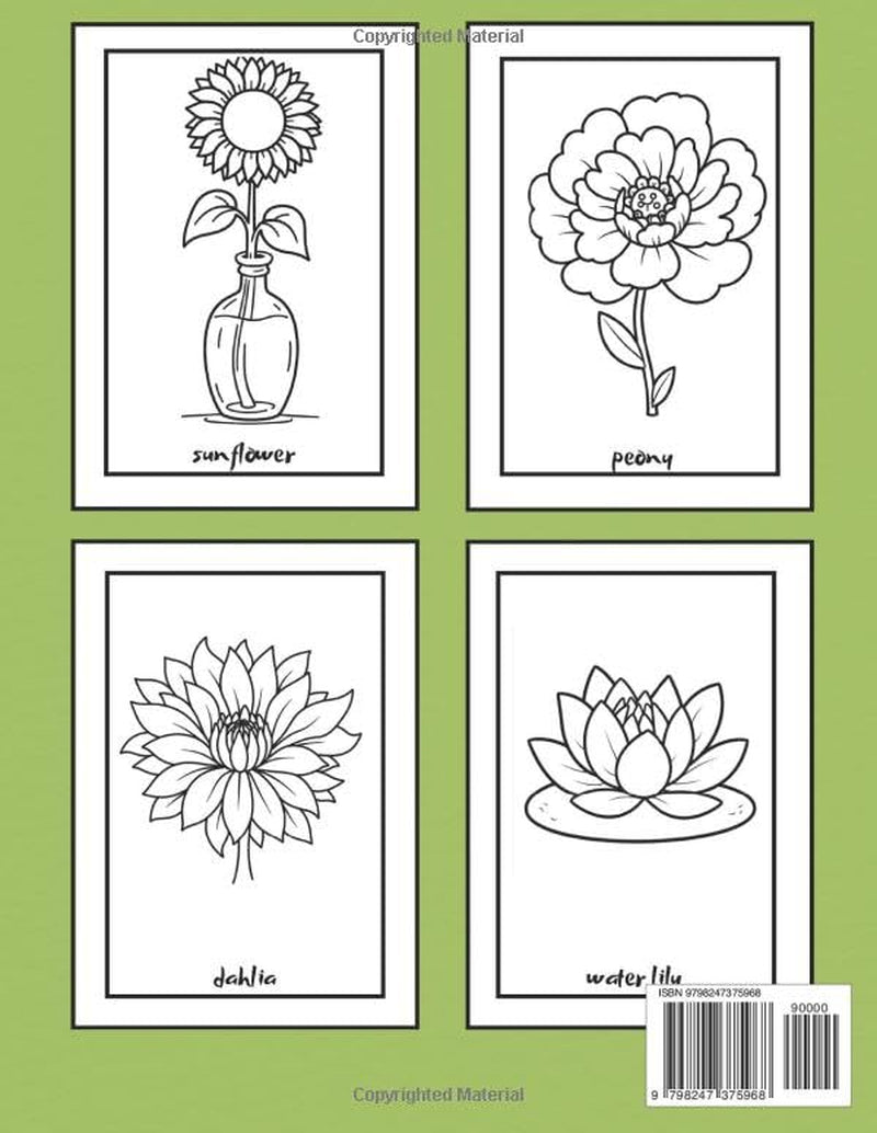 Large Print Flower Coloring Book for Seniors: Easy & Relaxing Floral Designs with Bold Lines for Stress Relief and Calm Coloring (Flower Fun Coloring & Activities)