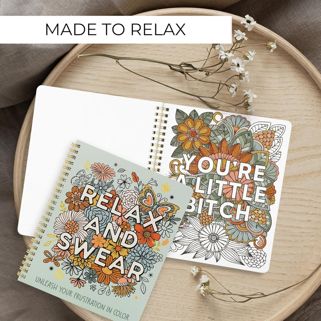 Beautiful Coloring Book Set of 2 for Adult Relaxation with Floral Designs