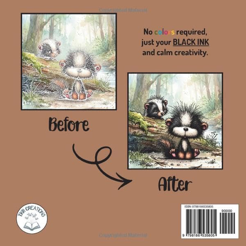 Ink Tracing Book for Adults - Woodland Edition: No Color Pens Needed, Just Your Black Ink! a Fun, Creative, and Relaxing Activity for Teen & Adults. (Teen & Adult Coloring Books)