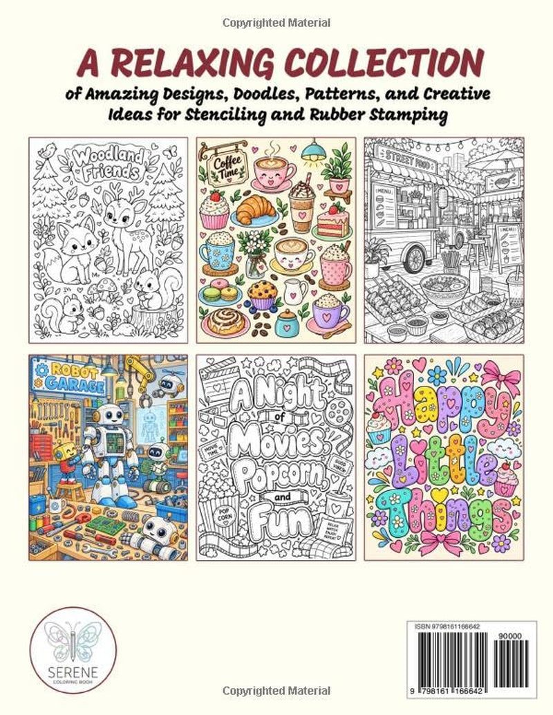 Cute Trace, Color & Doodle Book for Adults: a Relaxing Collection of Amazing Designs, Doodles, Patterns, and Creative Ideas for Stenciling and Lithography