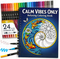 Adult Coloring Book for Women with 24 Markers, Spiral-Bound Stress Relief