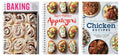 3 Cookbook Set - Baking, Appetizers, Chicken Recipes