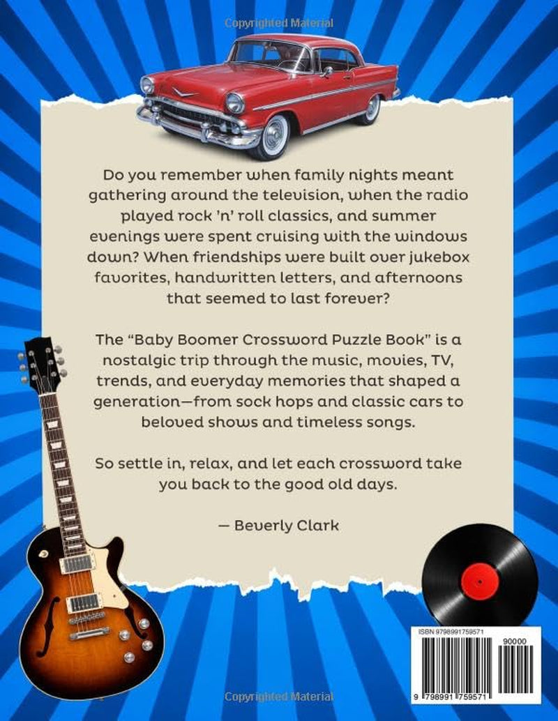The Baby Boomer Crossword Puzzle Book Large Print for Adults & Seniors: 50 Easy to Medium Puzzles for 50S, 60S & 70S Lovers | Music, Movies, History, Sports, TV & Trivia (Gifts for Women & Men)