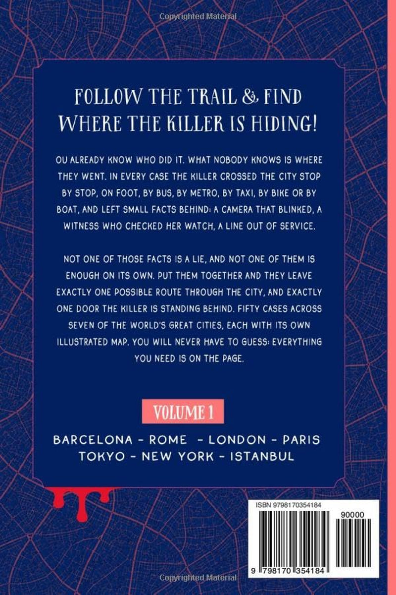 CRIMEMAPS: a Detective Logic Puzzle Book for Adults — Trace the Killer'S Escape Route through 7 Cities