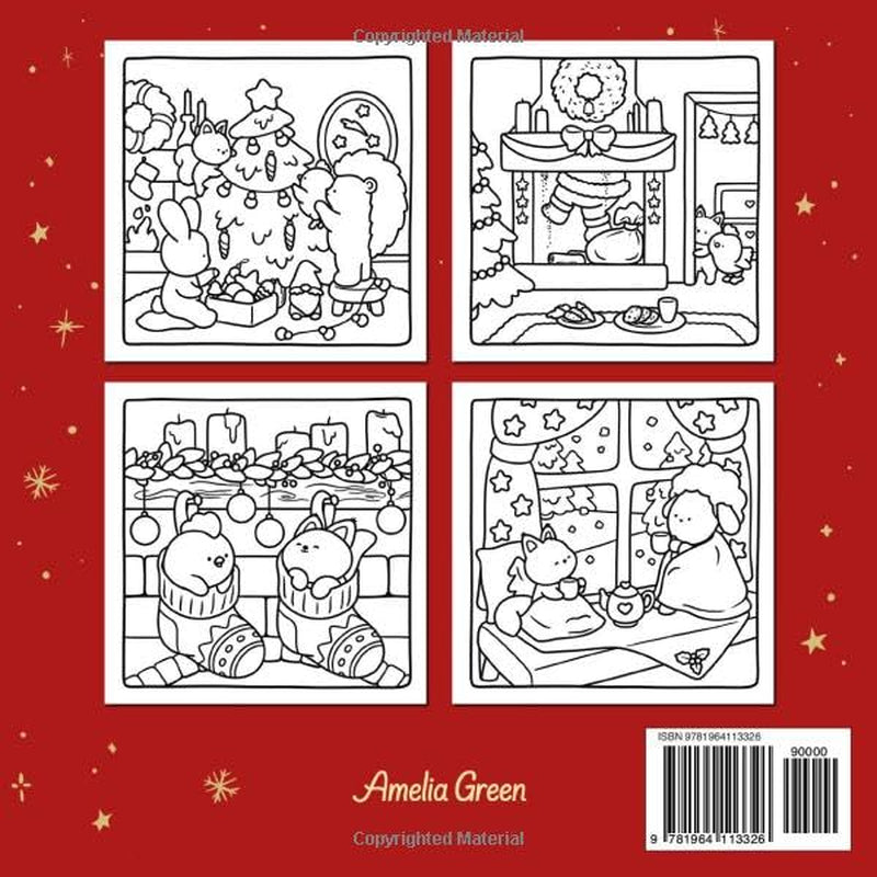 Cozy Christmas: Cute & Cozy Coloring Book for Adults and Teens (Cozy Friends Coloring)