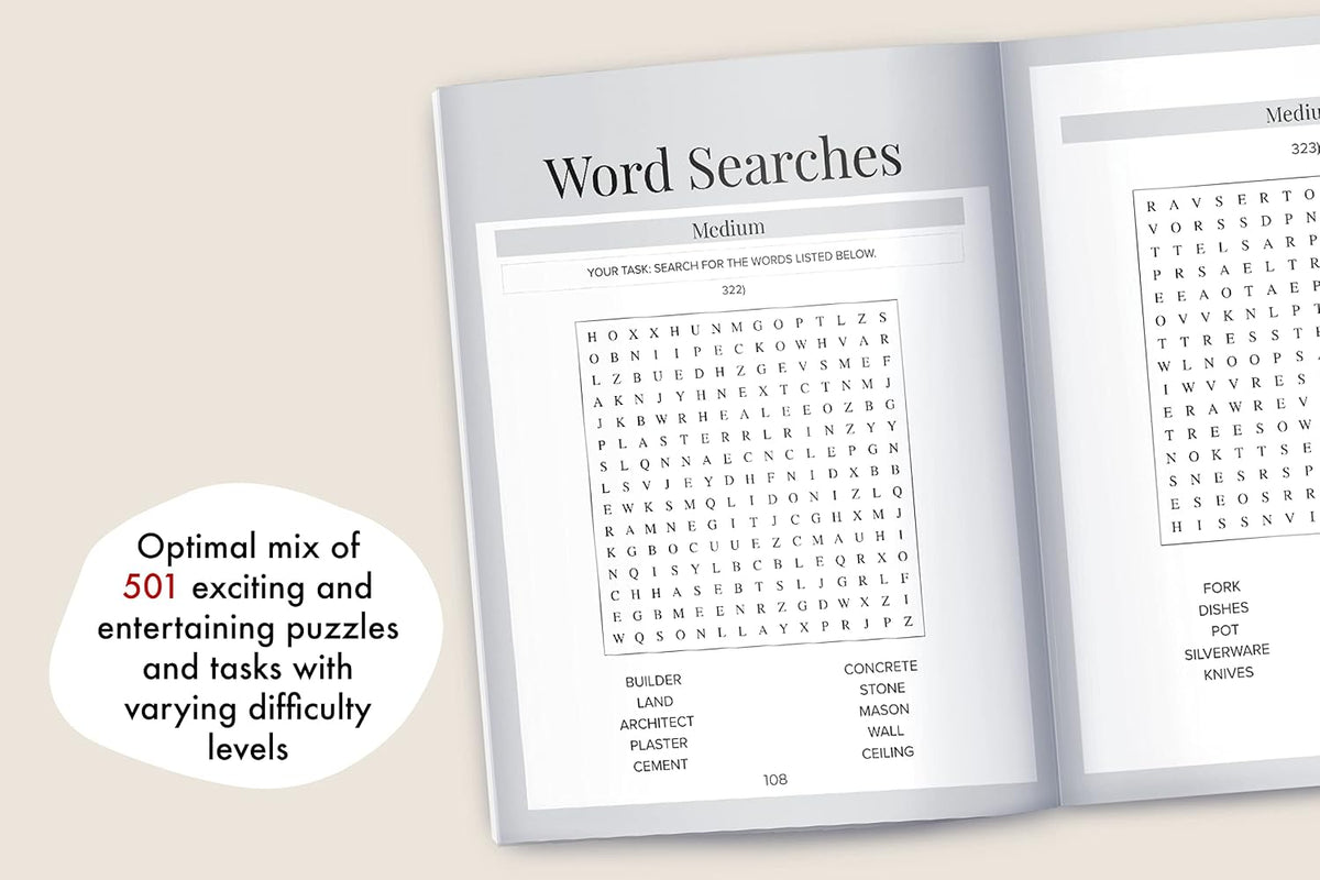 Memory Games for Seniors: a Large Print XXL Puzzle Activity Book with 501 Exciting and Funny Brain Exercises to Increase Cognitive Abilities [The Smart Senior Adult'S Gift]