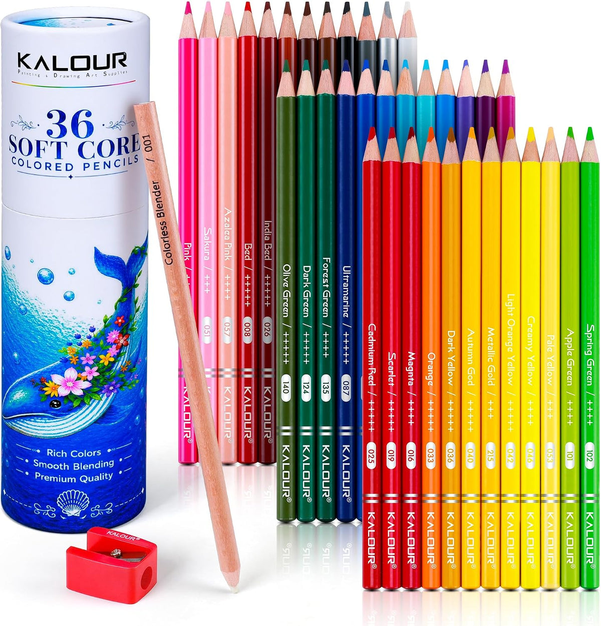 36 Colors Soft Core Colored Pencils Set for Adults & Beginners