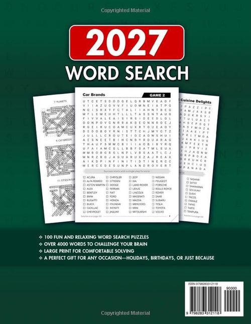 4000 Big Word Search Book for Adults and Seniors with 100 Puzzles: Large Print Wordfind to Sharpen Focus, Boost Vocabulary & Relax (The Perfect Gift for Puzzle Lovers) (Gifts for Men & Women)