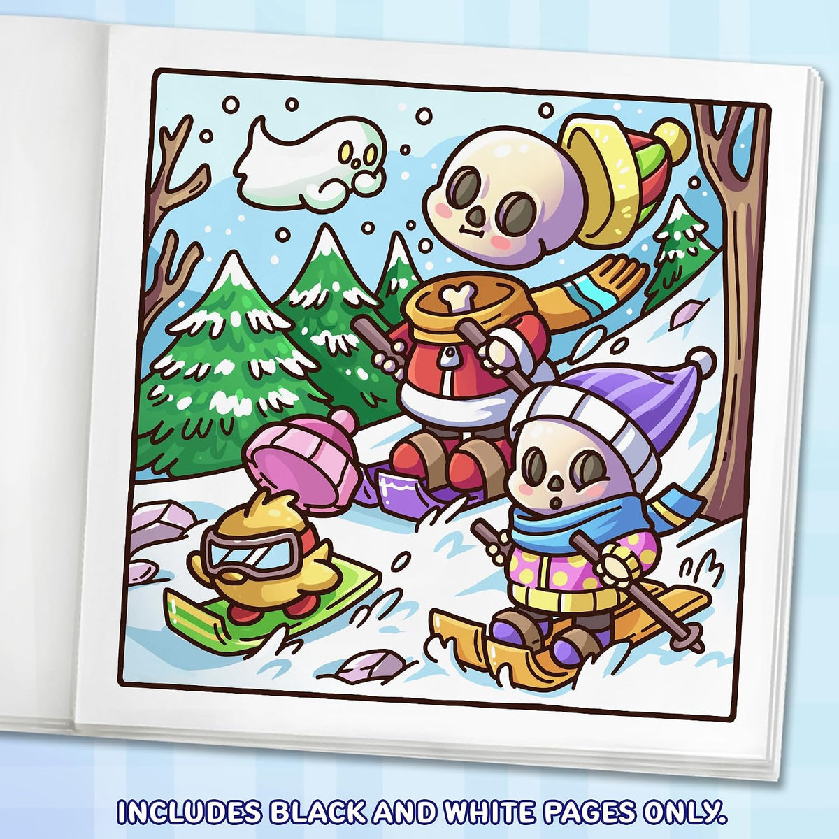 Spooky Christmas: Cute Coloring Book for Adults and Teens with Adorable Characters and Cozy Holiday Scenes for Relaxation (Cozy Coloring Books)
