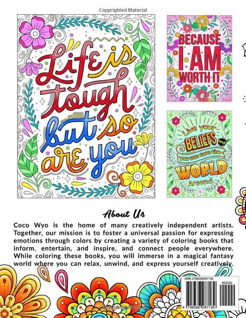 You'Re Awesome: Coloring Book of Inspirational Quotes to Boost Your Mood and Confidence for Women, Teens & Adults