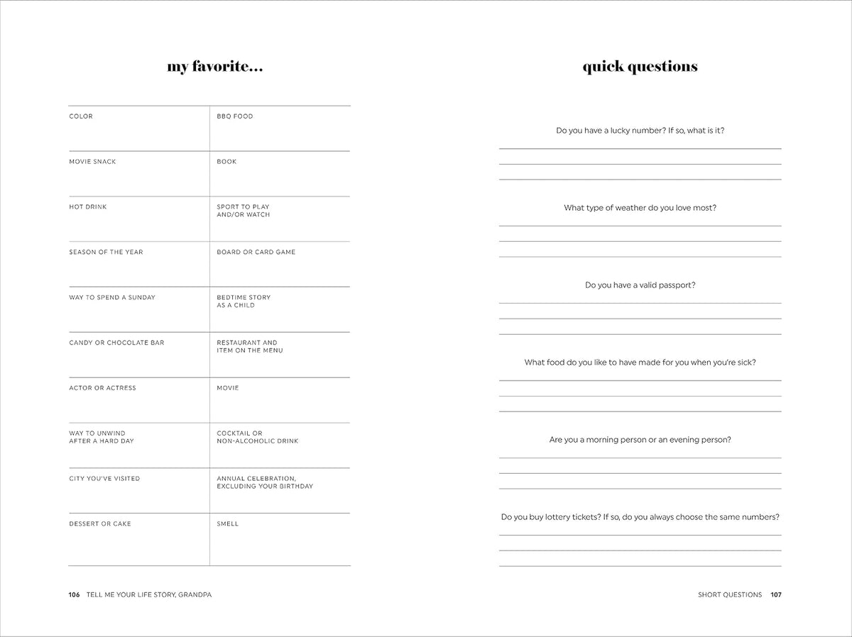 Tell Me Your Life Story, Grandpa: a Grandfather’S Guided Journal and Memory Keepsake Book (Tell Me Your Life Story® Series Books)