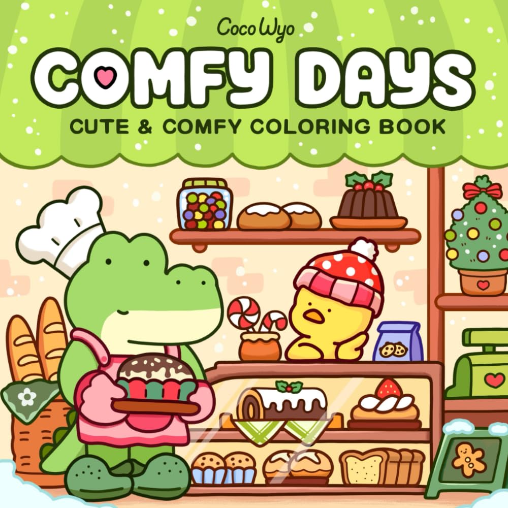 Comfy Days: Coloring Book for Adults and Teens Featuring Super Cute Animal Characters in Cozy Hygge Moments for Relaxation (Cozy Spaces Coloring)