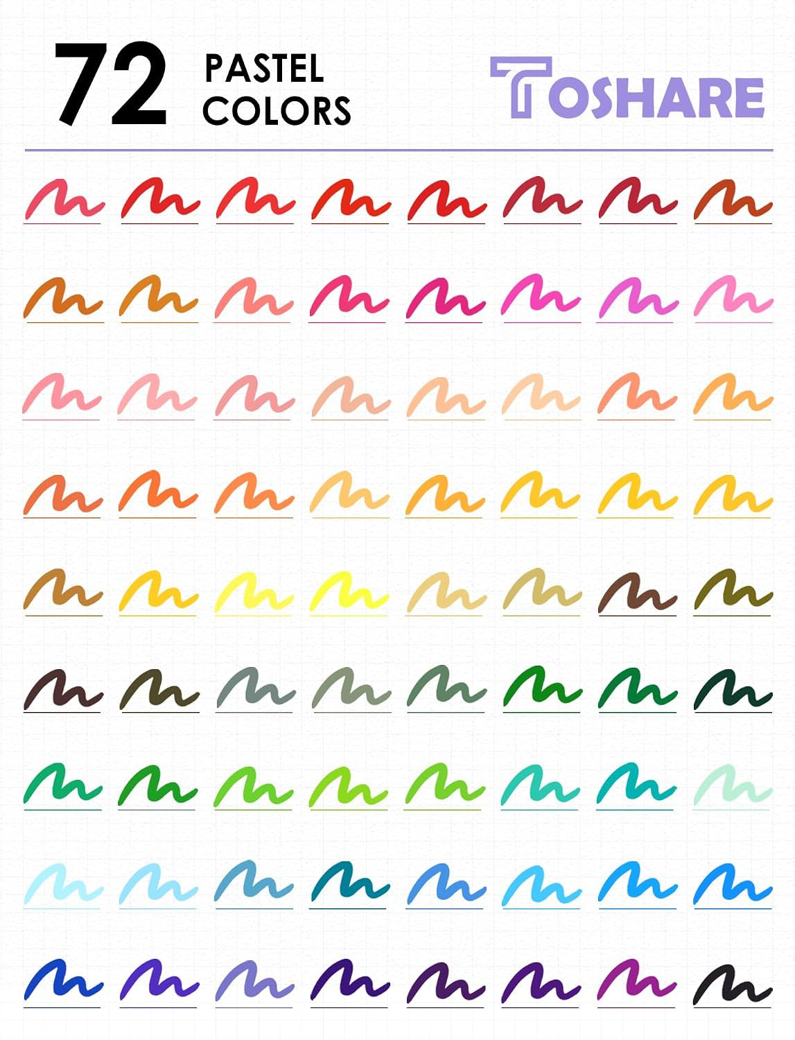 72 Colors Dual Tip Watercolor Markers Pens for School Supplies-Brush & Fine