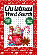 Christmas Word Search for Adults Large Print: 2400+ Words, Winter Themed Word Find Puzzles for Seniors, Fun Holiday Activity Book with Solutions