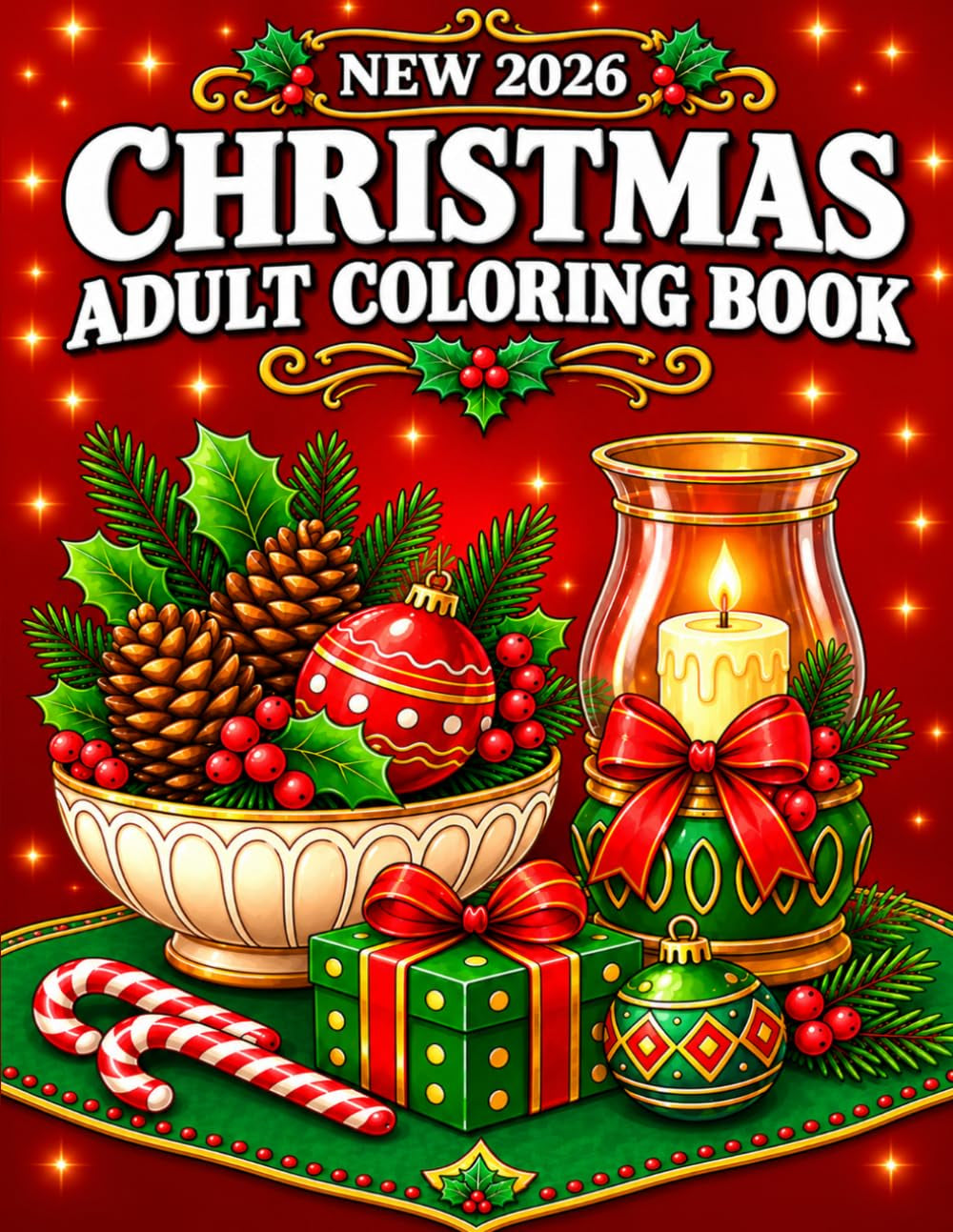 Christmas Adult Coloring Book: Featuring 50 Simple Winter and Christmas-Themed Designs for Stress Relief and Relaxation