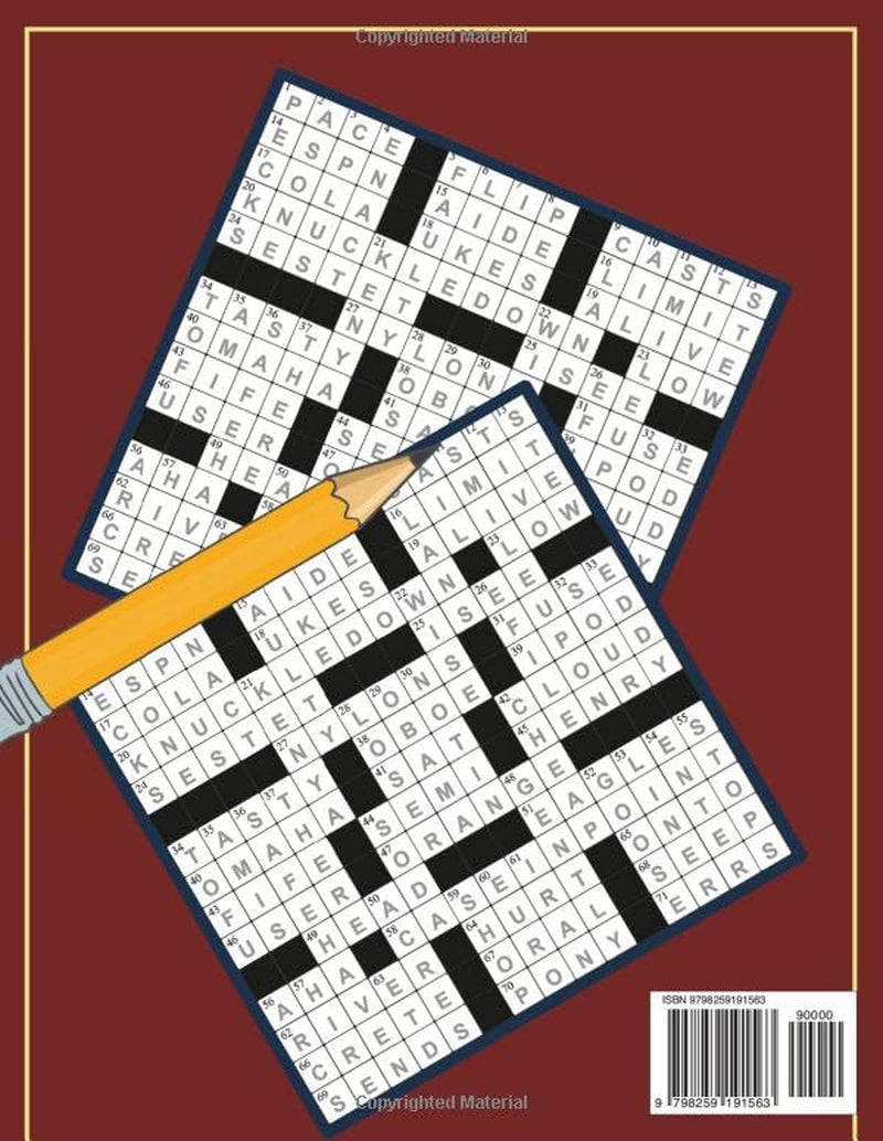 Easy Crossword Puzzle Book for Adults: Large Print Easy Level Crossword Puzzles for Adults & Seniors – 90 Puzzles with Solutions